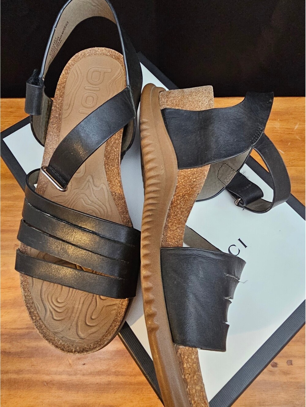 Bionica Shoes Black Womens Size 8 Leather Sandals